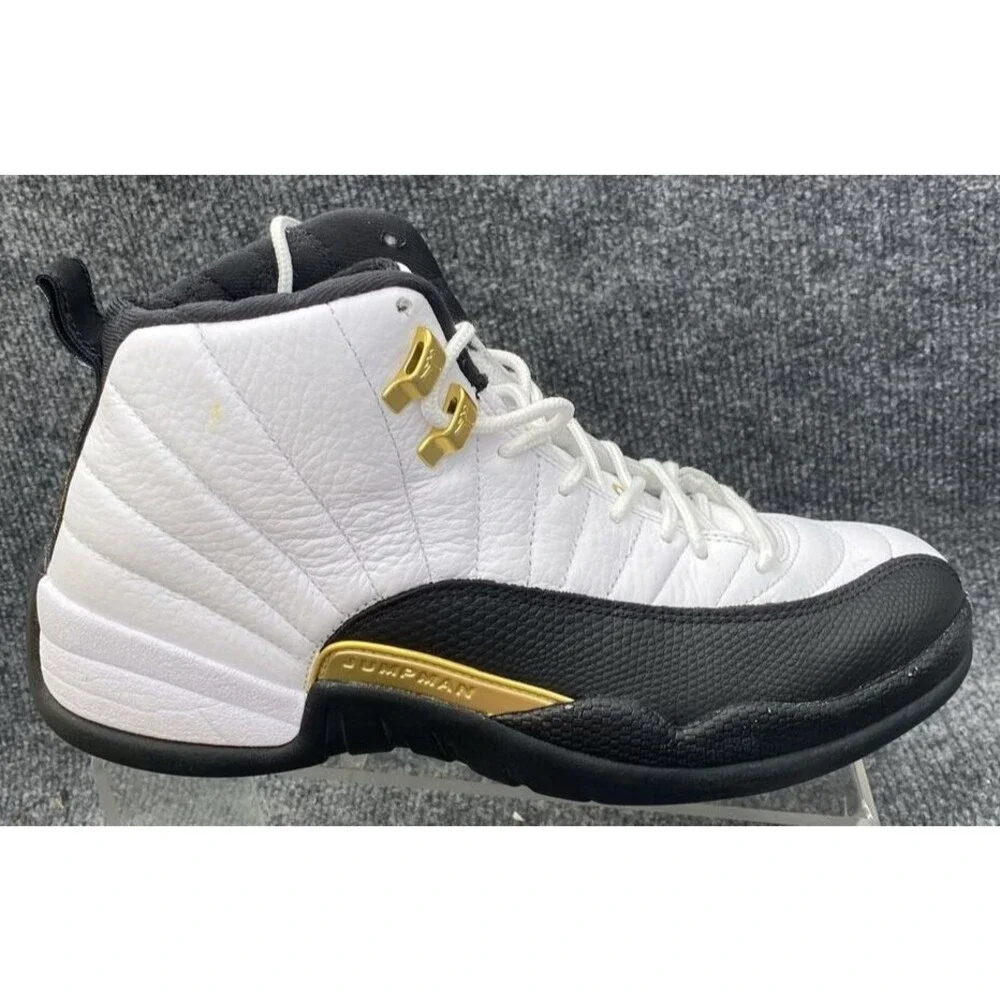Air Jordan 12 Retro Royalty Taxi White Black Gold CT8013-170 Men Size 9 Mid Top
